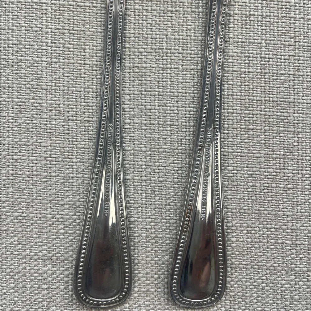 3 Sets of Serving Utensils (Spoons and Forks) Silver Stainless Steel Mixed‎ Lot